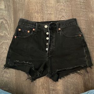 Levi Black Button Fly Shorts